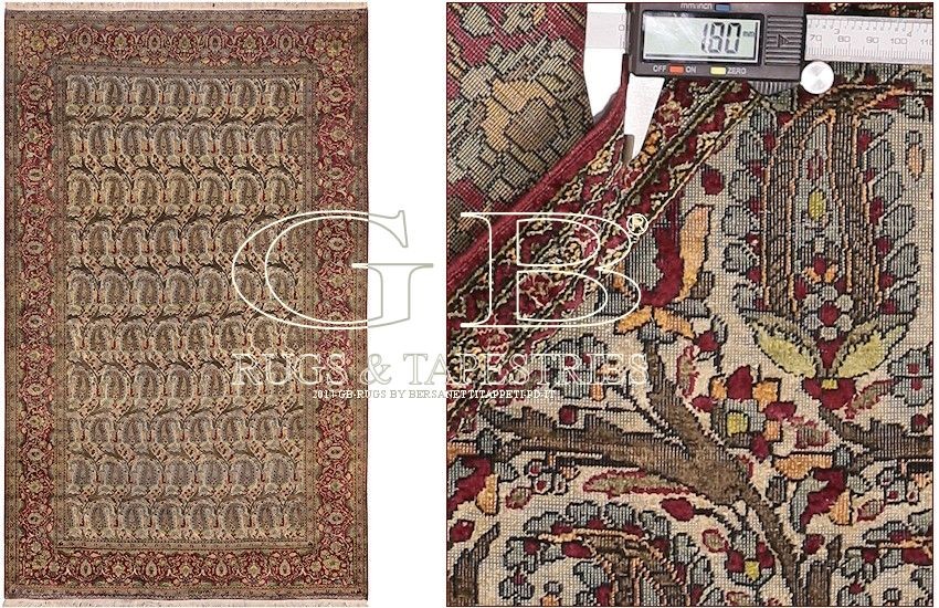 alfombra isfahan en seda antiguo