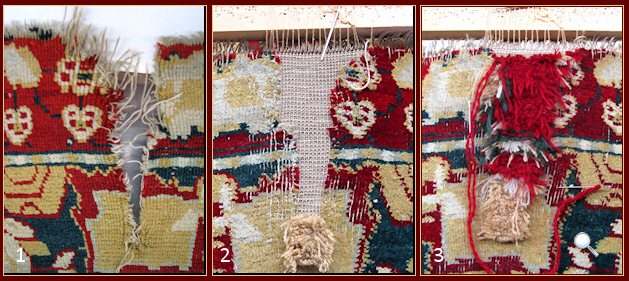 Carpets restauration , Restauration of an antique Agra carpet